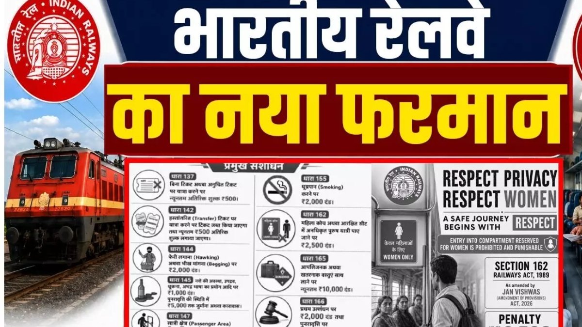 रेलवे के नए नियम लागू, अब जरा सी लापरवाही भी पड़ सकती है भारी, बिना टिकट से लेकर महिला कोच में घुसने तक बढ़ा जुर्माना