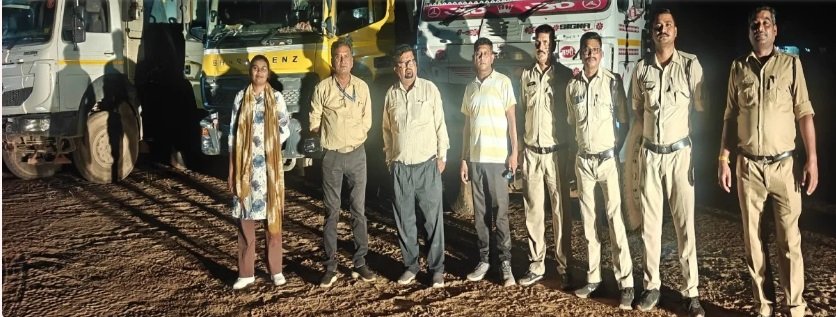 अवैध रेत कारोबार पर बड़ी कार्रवाई, 11 हाइवा जब्त कर माफिया में हड़कंप