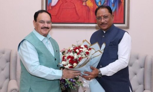 मुख्यमंत्री विष्णु देव साय ने केंद्रीय स्वास्थ्य मंत्री जे.पी. नड्डा से की सौजन्य भेंट
