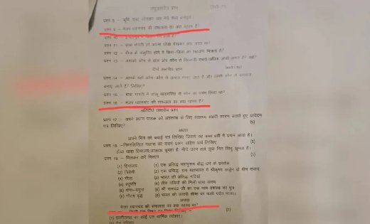 कक्षा 6 की परीक्षा में प्रश्नपत्र की बड़ी चूक, हिंदी के पेपर में एक ही सवाल तीन बार पूछा गया